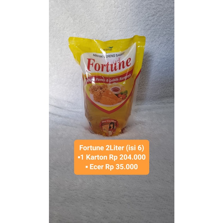 

Minyak Goreng Fortune - Varian 2 Liter ( ECER )