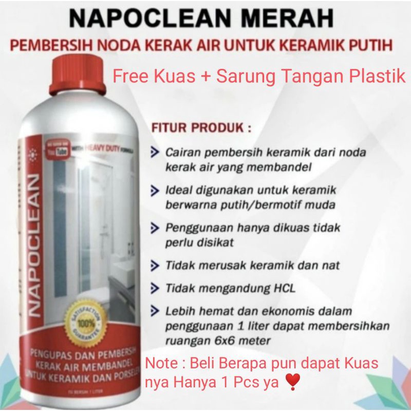 NAPOCLEAN MERAH - Pembersih keramik Napoclean Heavy Duty 1 Liter