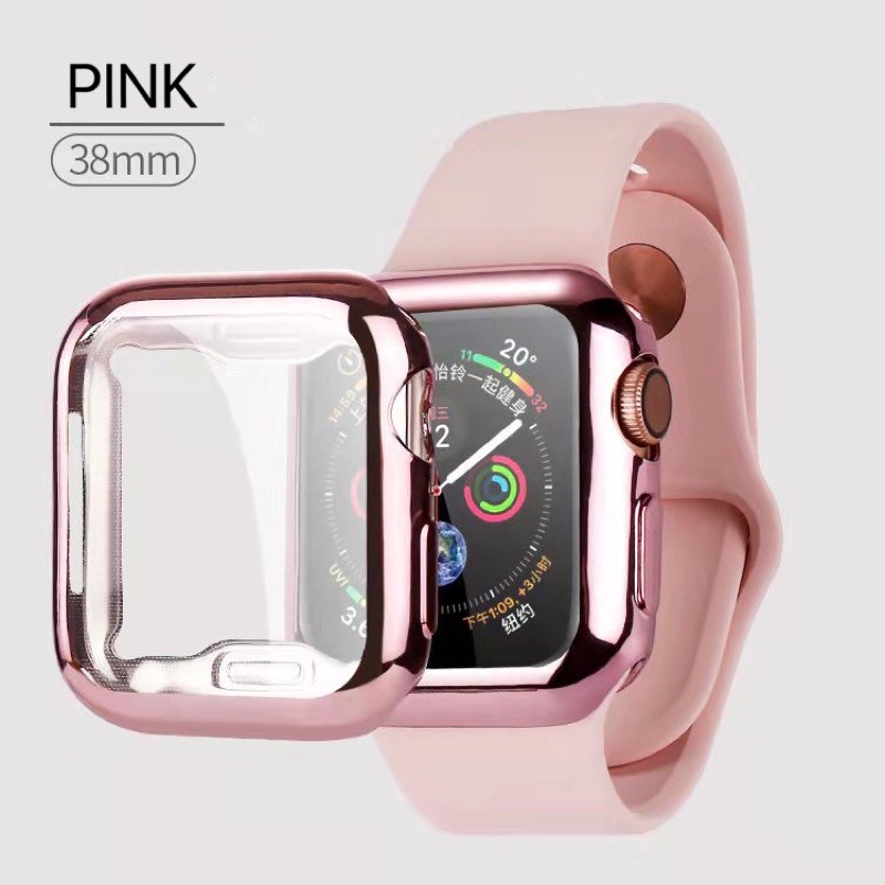 Soft Case Untuk Apple Watch watch 3 4 5 6 Front PC Electroplating TPU PREMIUM