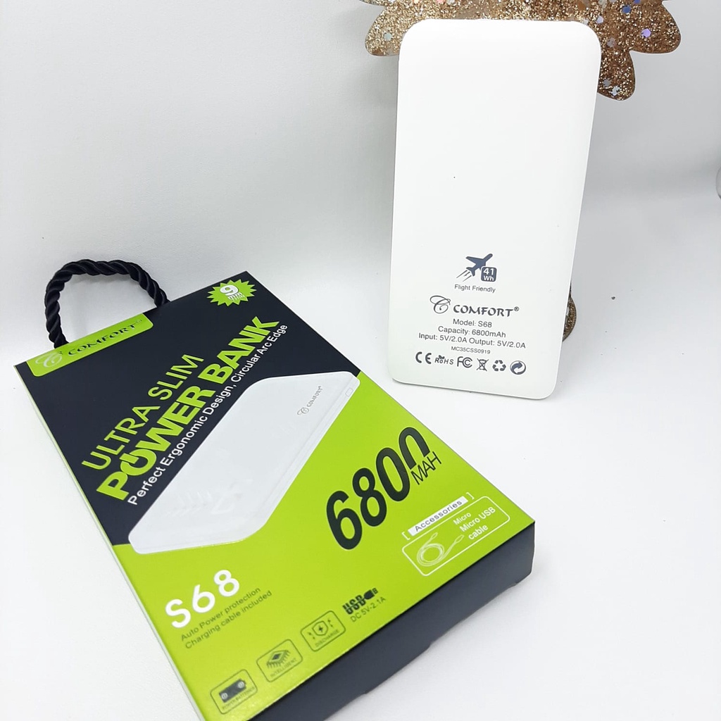 Power Bank COMFORT S68 Ultra Slim 6800 mAh Dual USB/yobaoo power bank