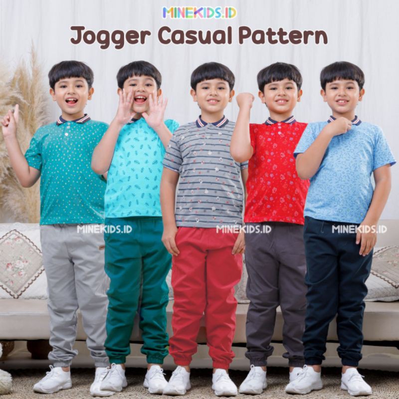 setelan anak jogger casual pattern minekids. id