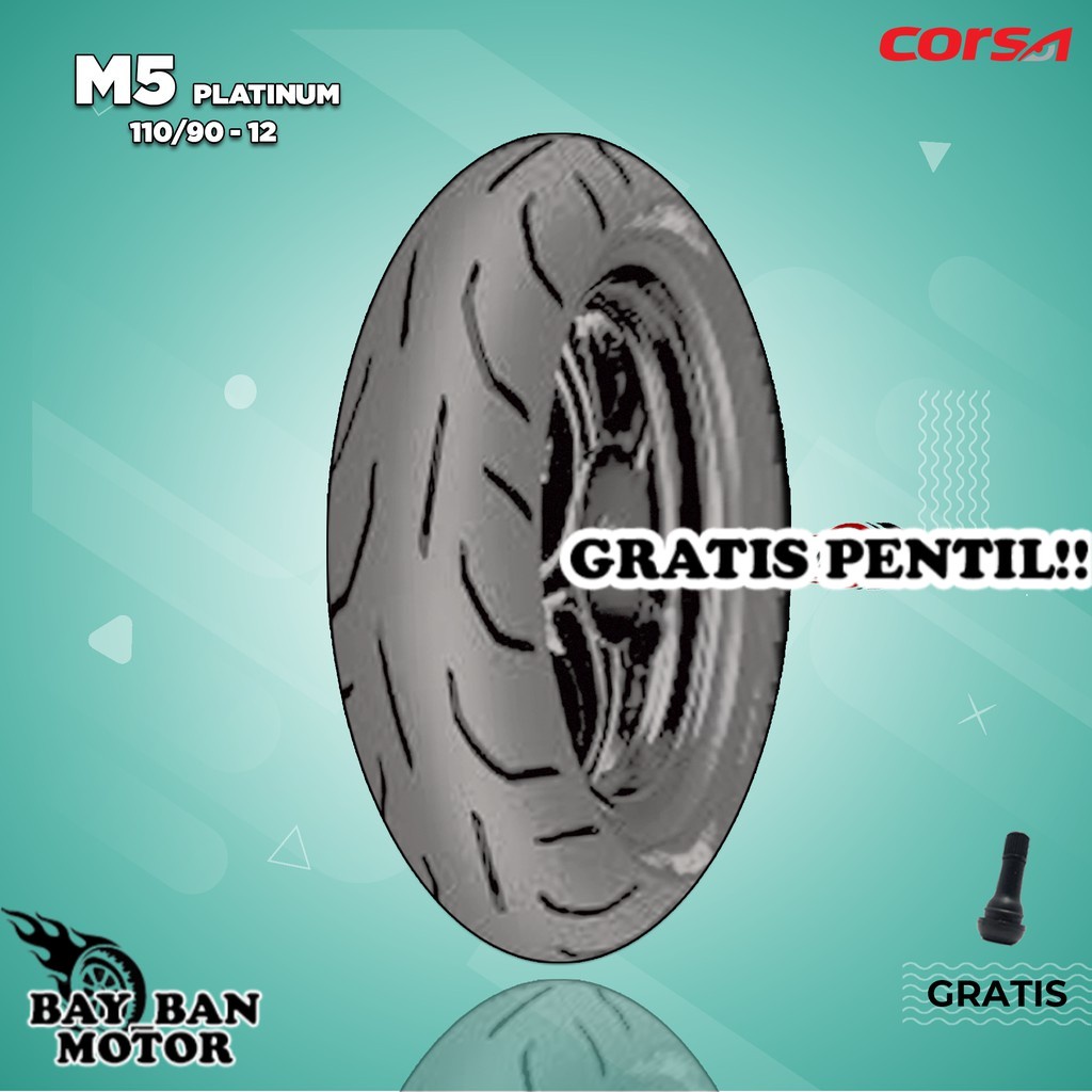 Ban Belakang Motor HONDA NEW SCOOPY - YAMAHA FREEGO // CORSA M5 PLATINUM 110/90 Ring 12 Tubeless ban