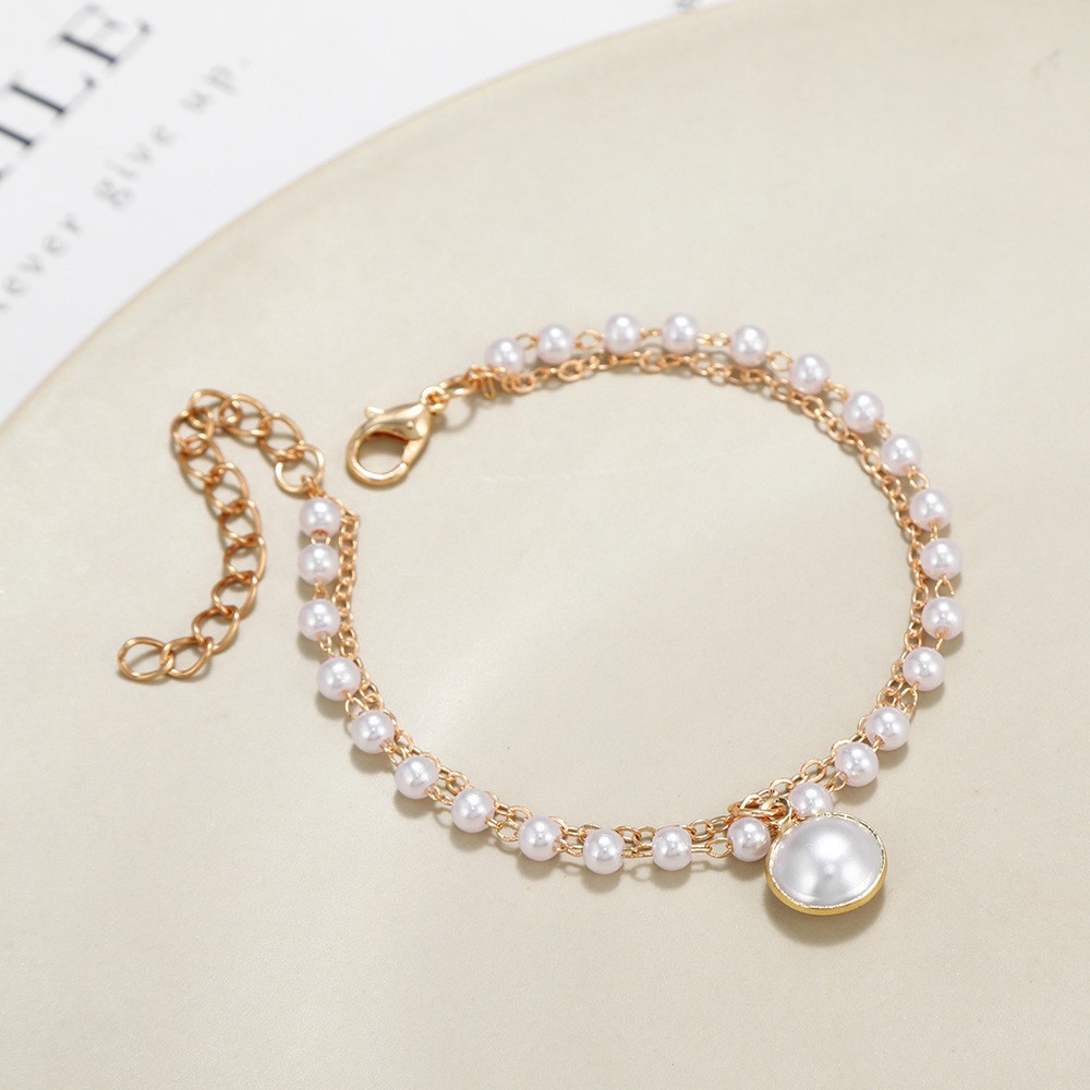 ✿AYN✿ GELANG Rantai Multilayer FA111 Aksen Mutiara Gaya Korea Retro Untuk Hadiah