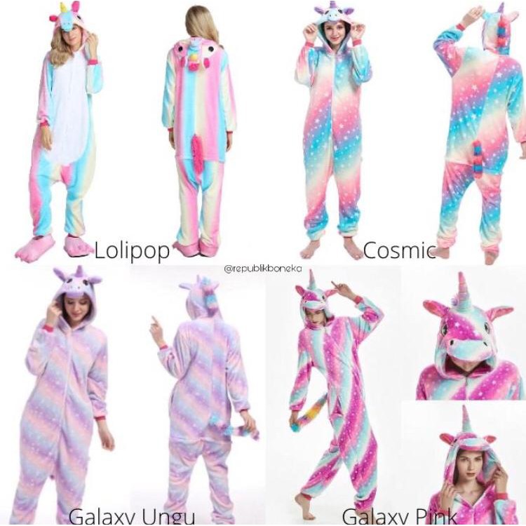 BAJU ONESIE UNICORN GALAXY STAR KUDA PONY KOSTUM COSPLAY