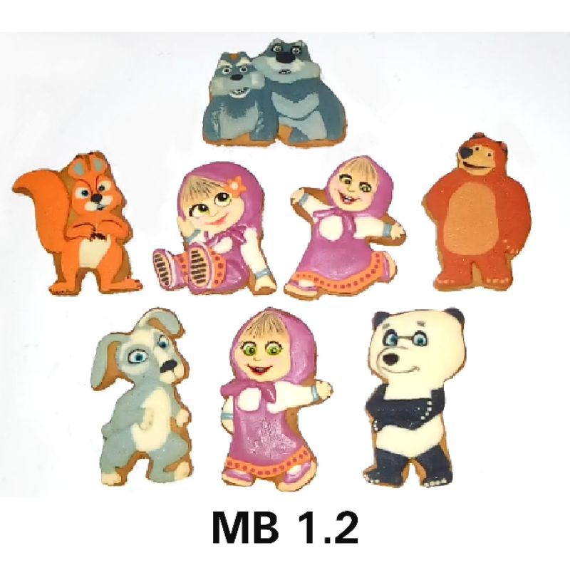 

IHANALICIOUS Butter Cookies Tema Masha and the Bear (kukis hias karakter) kue kering icing royal