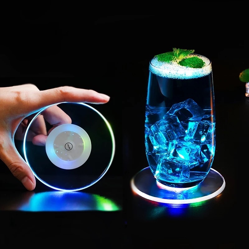 1PCS LED Lighted Acrylic Coasters For Display Or Indoor Home Decor,Tea Party, Bar, Nightclub, Wedding, Event And Party,Anniversary And Any Festive Occasion,Make Any Occasion.