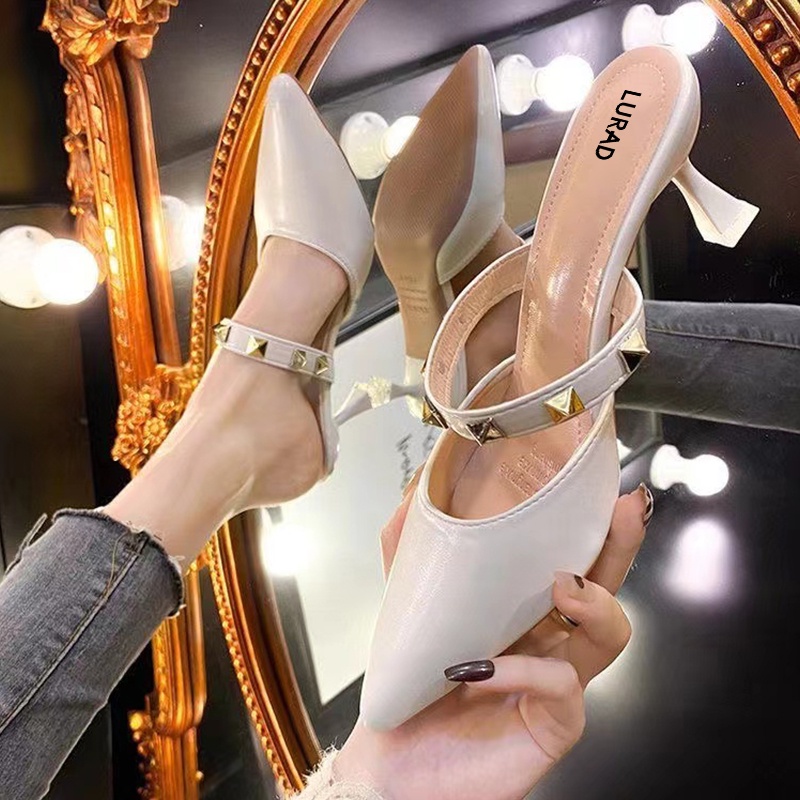 Sepatu Wanita Pesta Heels Tinggi Chunky Modis Sepatu Cewek Kerja Import Style Cantik Original Premium
