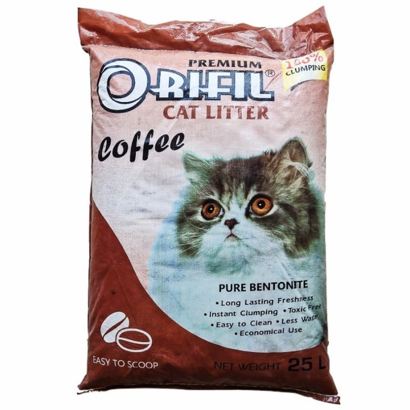 Pasir Kucing Gumpal Wangi ORIFIL 25L 25 L Liter Bentonite Cat Litter