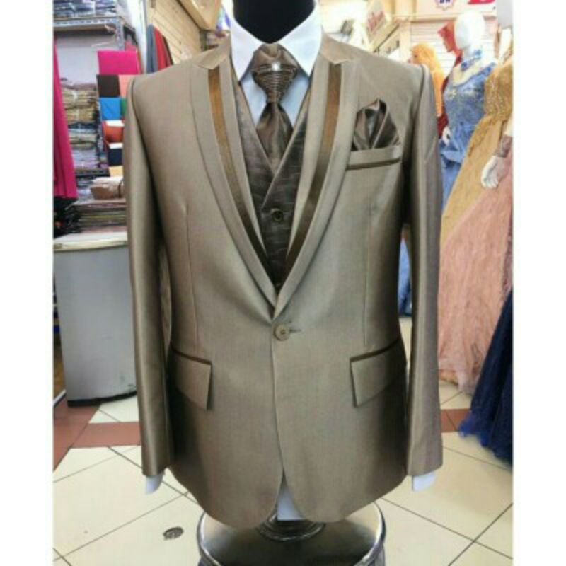 Jas pengantin Pria mocca/jas wedding modern moka/jas formal semi woll/jas premium