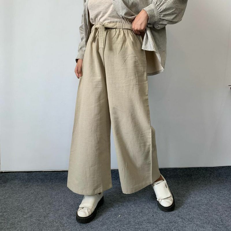 esees - KULOT LINEN RIBBON PANTS PINGGANG KARET