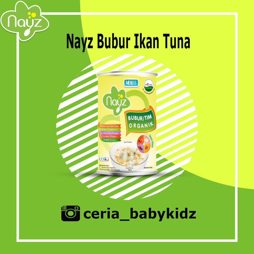 Nayz (Bebiluck) Bubur Bayi Organik Menu 6 Rasa Ikan Tuna ...