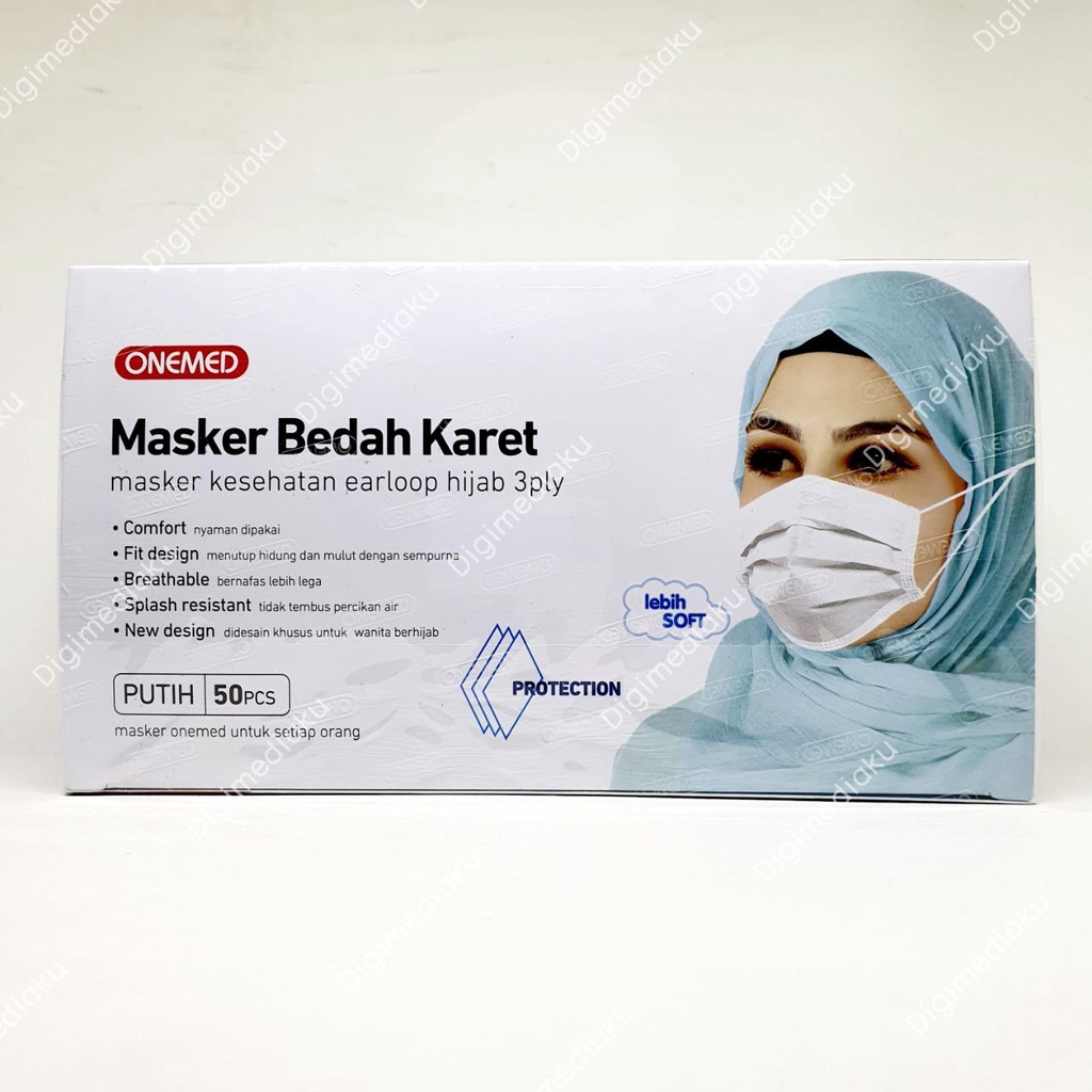 Masker Hijab Putih Masker Jilbab Putih Masker Medis Onemed