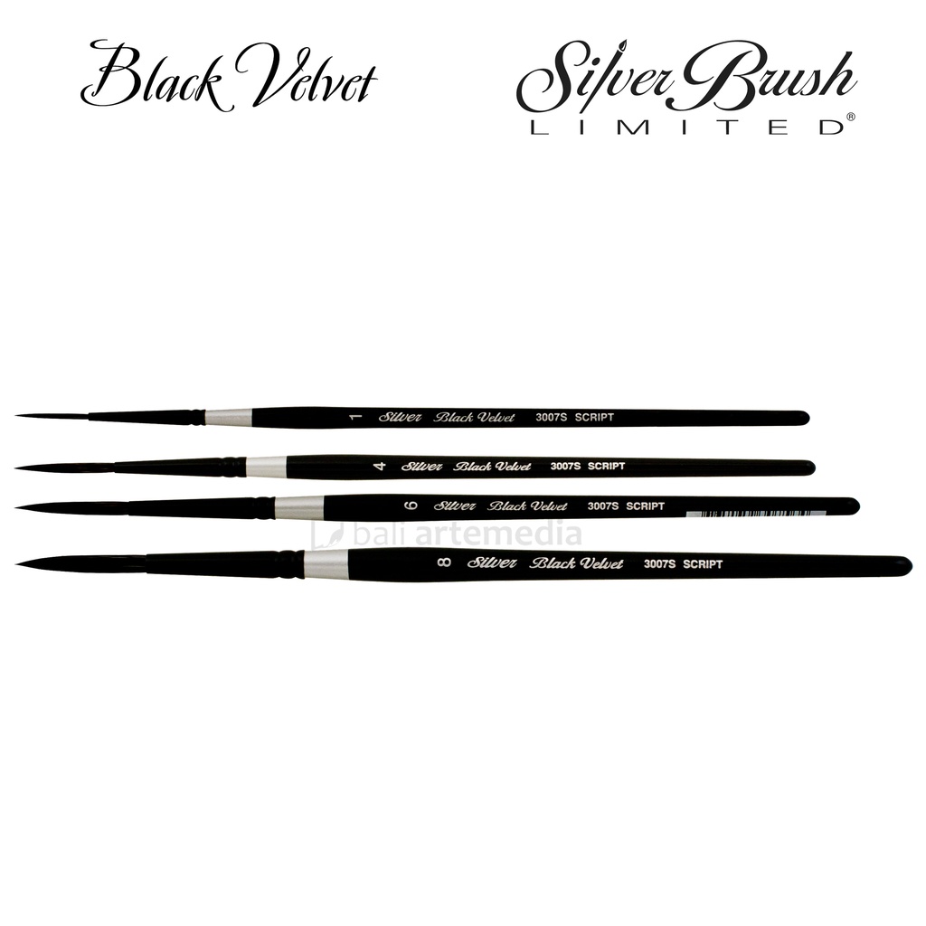 Silver Brush Black Velvet - Script Line 3007S