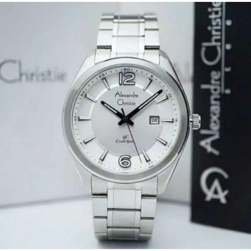 Jam Tangan Pria Alexandre Christie AC 8583/AC8583 Silver Original