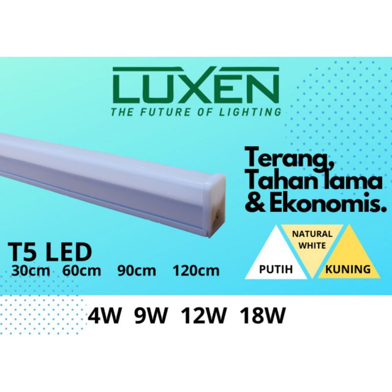 Lampu T5 LED Tube 9 Watt set komplit panjang 60cm Luxen Bergaransi