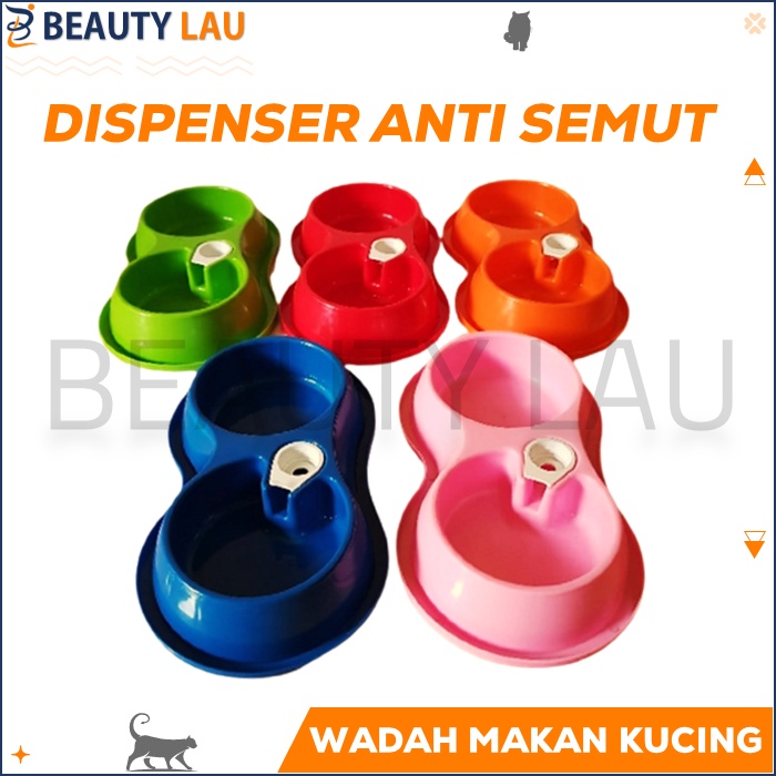 MANGKOK TEMPAT MAKAN MINUM KUCING ANJING PET BOWL DOUBLE DISPENSER MANGKOK MANGKUK WADAH MAKANAN KUCING