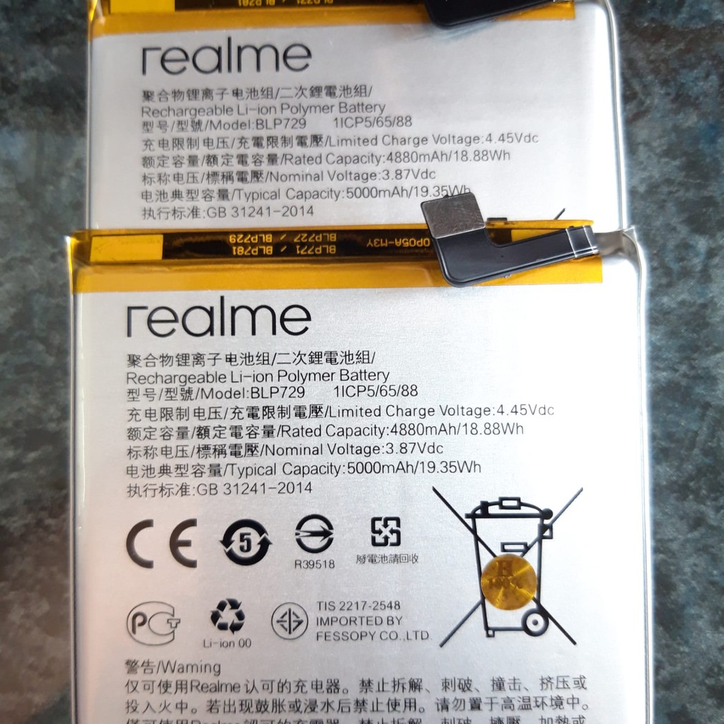 Battery Baterai Realme 5 Realme 5I C3 BLP729 Kualitas Ori