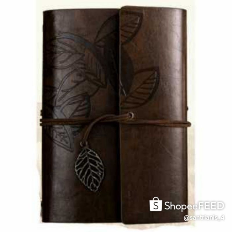 

PHANTACI Buku Catatan Binder Kulit Retro Leaf Kertas A6 - BSD666