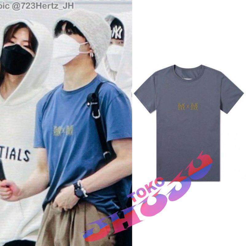 Baju T shirt Treasure Jaehyuk style M x M sablon Kuning tengah depan