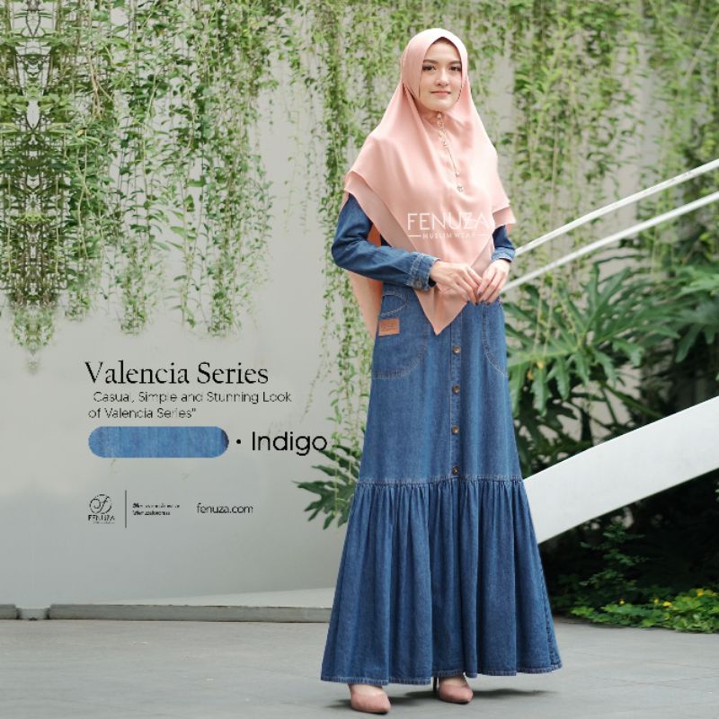 FENUZA gamis syari denim prewash  velencia dress