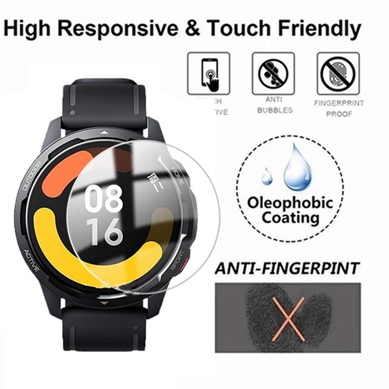 Pelindung Layar Tempered Glass Transparan Anti Gores / Ledakan Untuk Xiaomi Watch S1 Active