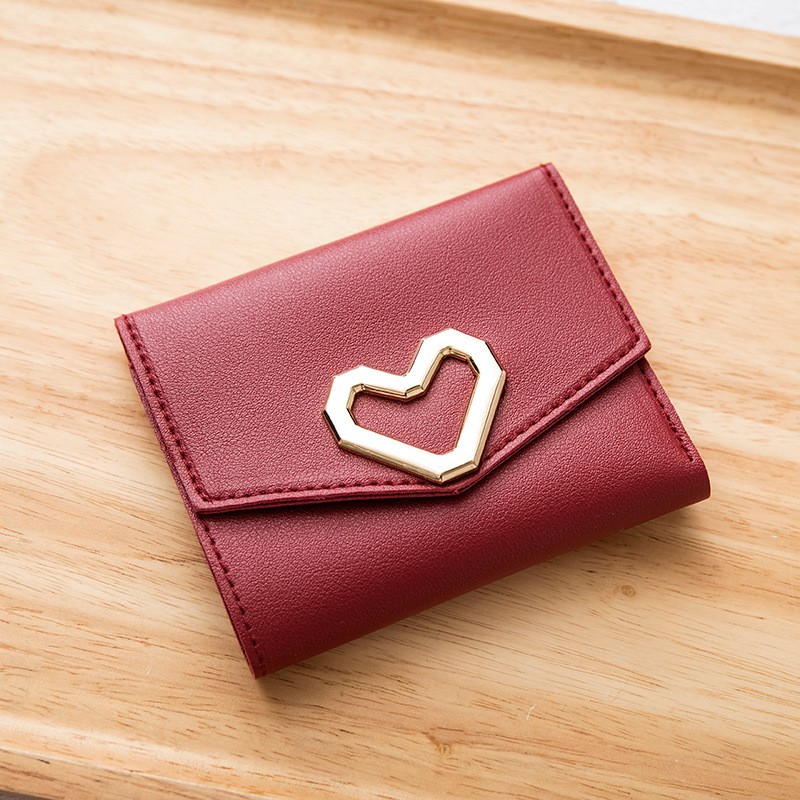 DSM DOMPET WANITA KECIL LOVE DWK-2007 / DOMPET WANITA KEKINIAN DOMPET WANITA MURAH IMPORT#BISA COD-MERAH L05