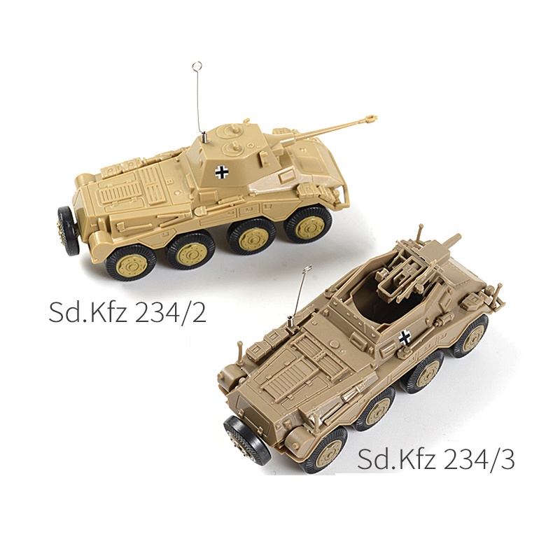 Miniatur Mobil Balap Jerman Sd.kfz 234 Cougar Armored 4D Skala 1 / 72 WW2