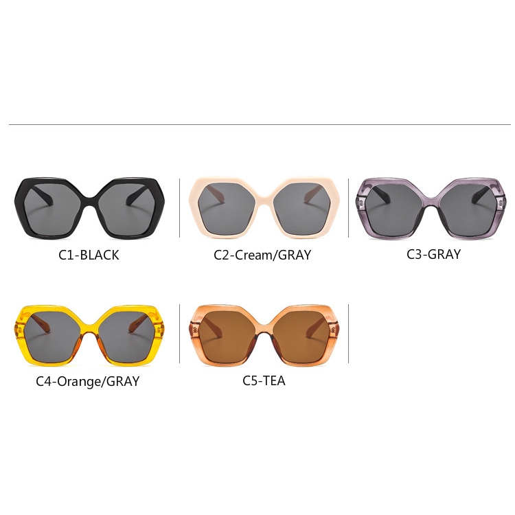 Fashion polygon trend big frame thick side sunglasses for men and women