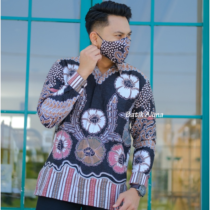 Baju Kemeja Batik Pria Premium Lengan Panjang Produsen Pabrik Batik Aluna Sragen PCW012