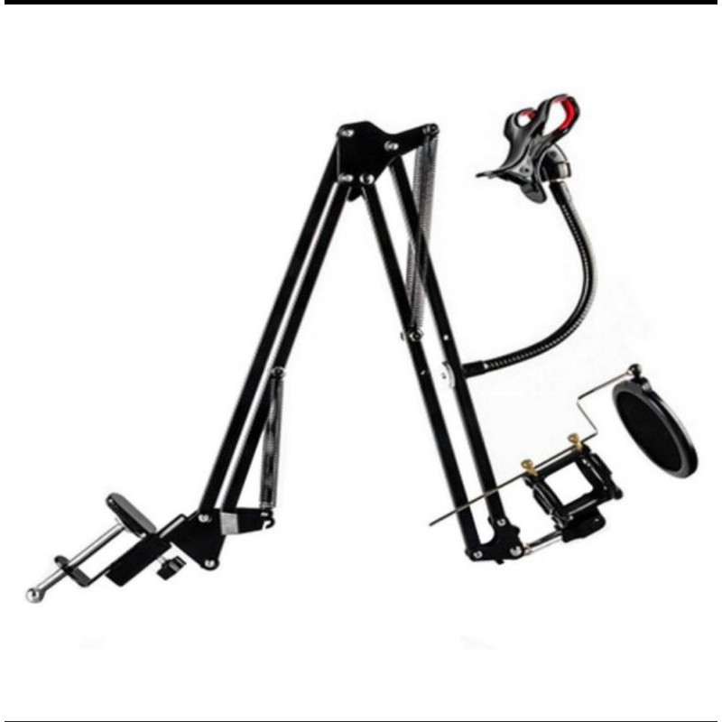 Condenser Microphone Stand Holder / Stand Mic Condenser Holder Hp 360° Lazypod Clamp