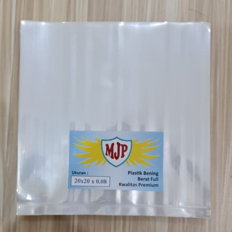 Plastik PP Bening Merk MJP uk 20x20 Tebal 0.08