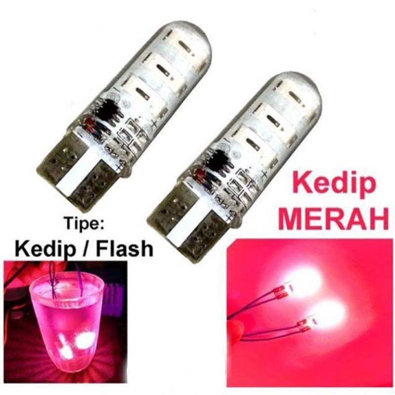 lampu bohlamsen jelly flash kedip senja sein jelly kedip stobo T10 senja universal semua motor