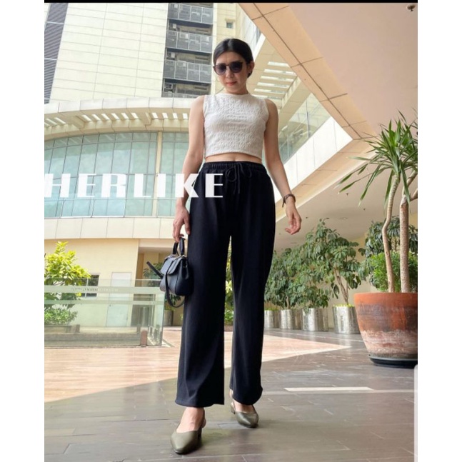 Yuri kulot  / kulot knit import /Celana Knit Import / Flexible/kulot wanita/kulot dewasa /celana panjang-6