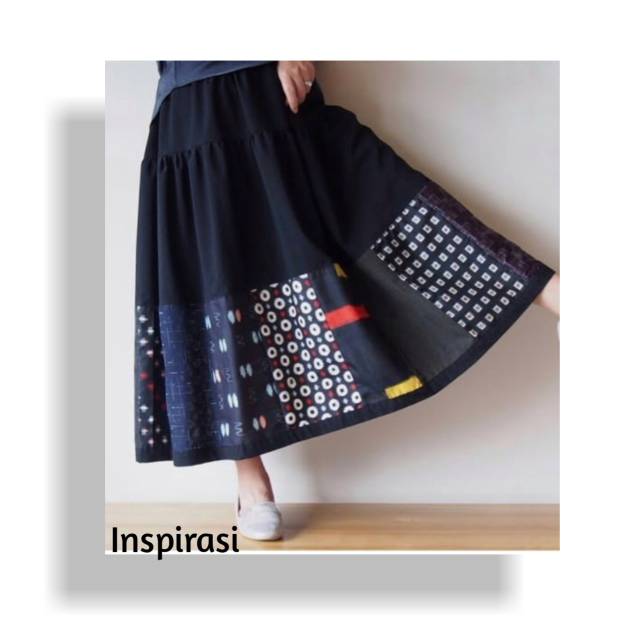 Rok Perca Batik Denim