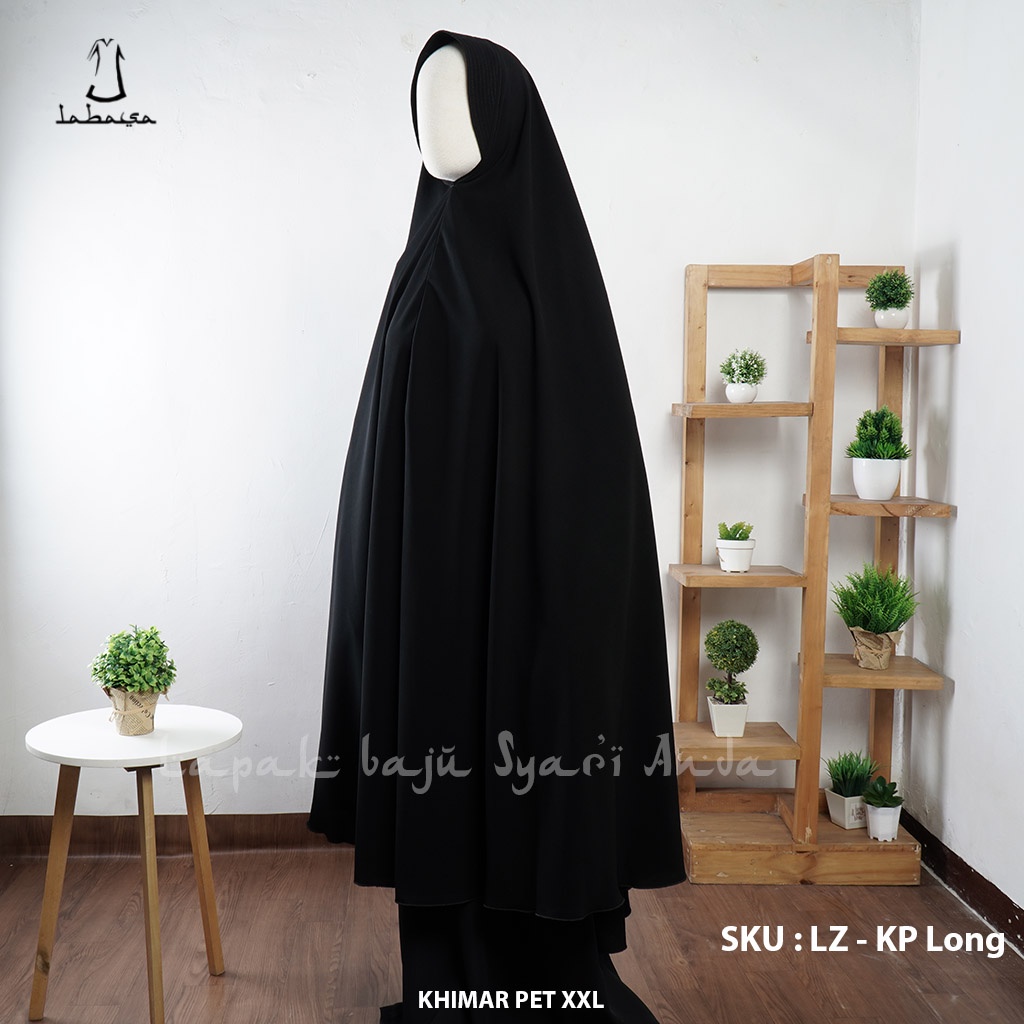 Khimar Syari Jumbo Pet Antem XXL 130 x 145 Ity Crepe - Labasa Ori | Bergo Syari Jumbo