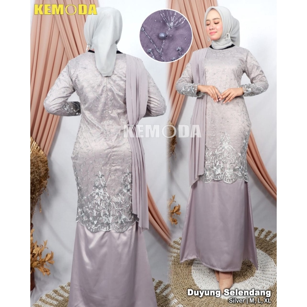 Gamis Pesta/Gamis Brukat Jumbo/Kebaya/Kebaya Brukat Modern/Gamis Tulle Premium[Gamis Selendang]