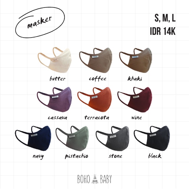 MASKER KAIN BOHO BABY | masker dewasa n masker anak