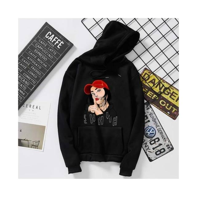 WOMAN SILENT SHH HOODIE WANITA - ATASAN TEBAL PREMIUM