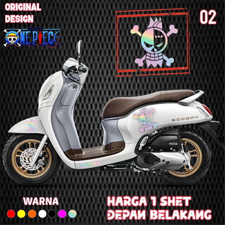 Bisa Custom Nama Cutting Stiker Scoopy Sticker Scoopy ONE PIECE Satu Set all varian