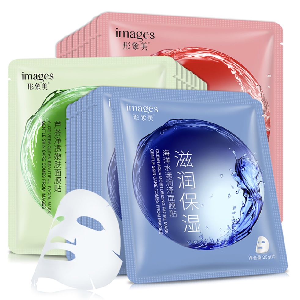 IMAGES Mask Facial Sheet Ocean Aloe Vera Pomegranate Masker Wajah EM014