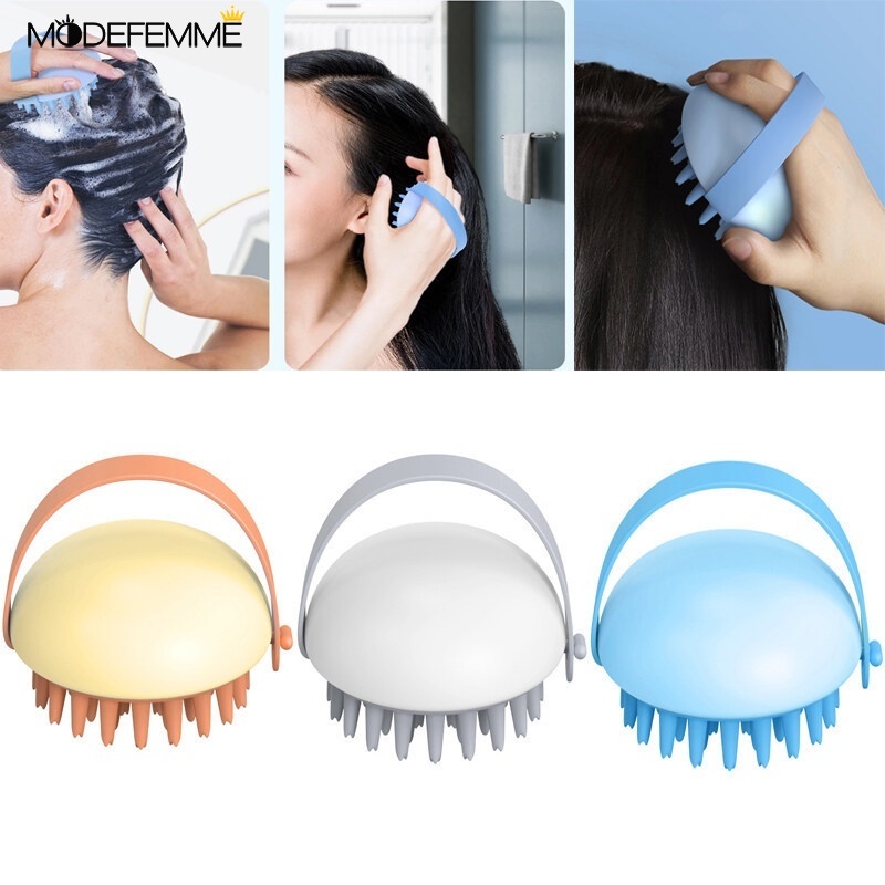 Silicone Head Body Scalp Massage Brush / Anti-Dandruff Hair Washing Comb Shampoo Shower Brush for Bathroom