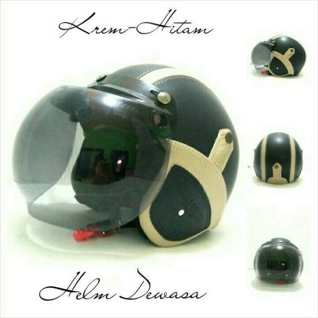 Helm Bogo Retro SNI Kulit Kaca Bogo Ori