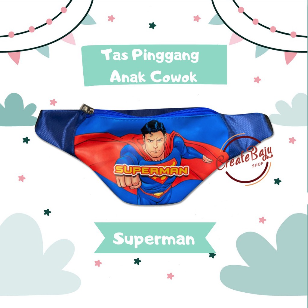 TAS PINGGANG ANAK MURAH SUPERMAN WAIST BAG ANAK TERMURAH SUPERHERO