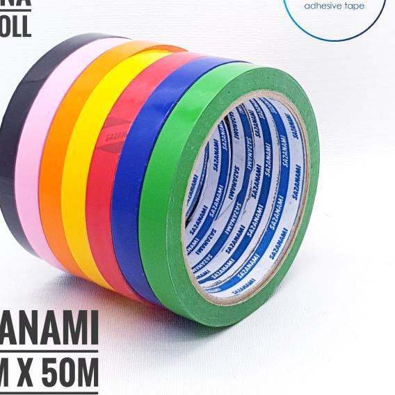 

➻ 1 PACK LAKBAN ISOLASI WARNA 12MM X 50M SAZANAMI SELOTIP WARNA 1 LUSIN - Merah Muda ☂