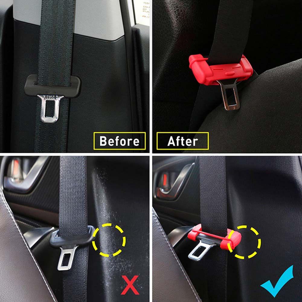 Lanfy Sabuk Pengaman Gesper Cover Universal Silikon Aksesoris Interior Mobil Pelindung Kancing Case