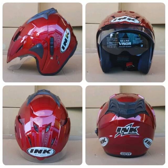Helm ink kw/replika model T1 double visor