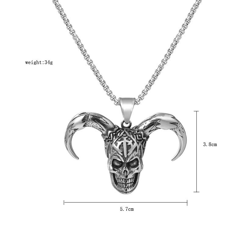 Kalung Liontin Kepala Badut Bahan Titanium Steel Gaya Hip Hop Untuk Pria