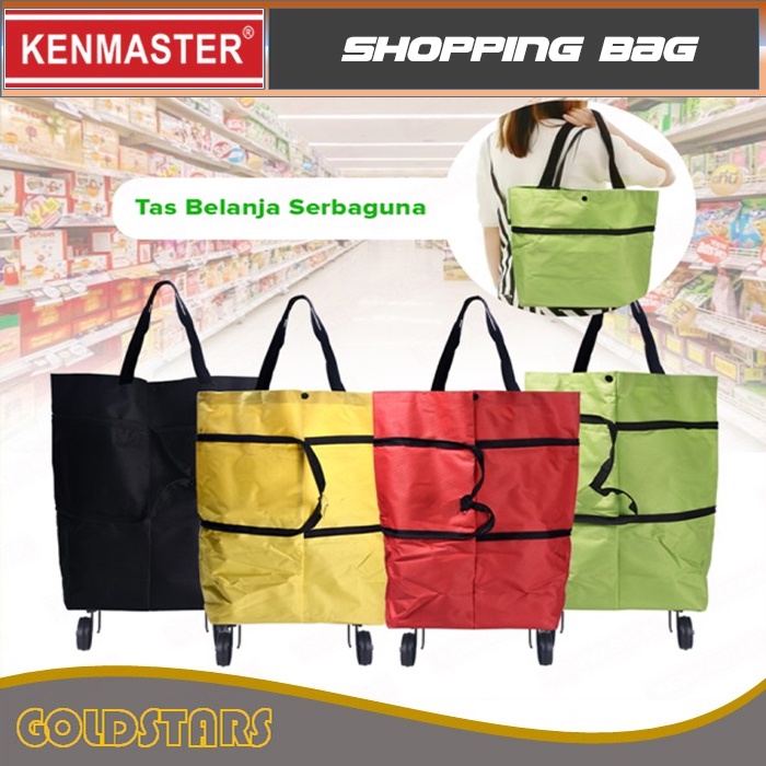 Tas Belanja Lipat Roda Serbaguna Kenmaster Trolley/Troly Shopping Bag