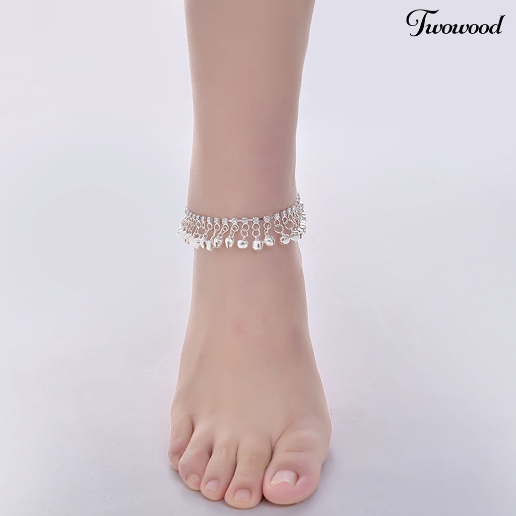 Twowood Adjustable Extended Chain Women Anklet Lightweight Personality Bell Tassel Anklet Jewelry Gift