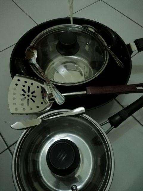 Penggorengan 32cm Wajan Frypan Teflon Stainless Steel Kuali Anti Lengket